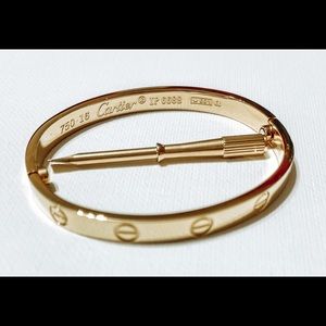 Gold love bracelet with screw driver